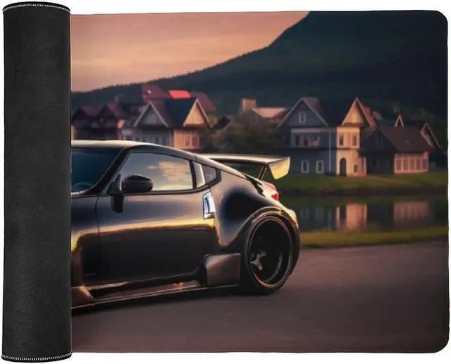 Alt view image 3 of 5 - Large Mouse Pad Gaming Cool 370z JDM Cool Sunset Japanese Car Desk Mat Long Big Mousepad Extended Keyboard Computer Pad Office Desk Organizers and Accessories 35.4 x 15.7 inch