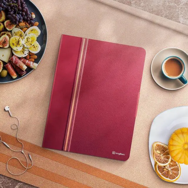 Alt view image 3 of 5 - KingBlanc Case for iPad Pro 12.9 Case 6th/5th/4th/3rd Generation (2022/2021/2020) with Pencil Holder, PU Leather Smart Cover [Auto Sleep/Wake + Apple Pencil2 Charging + Multiple Angle], Rose Pink