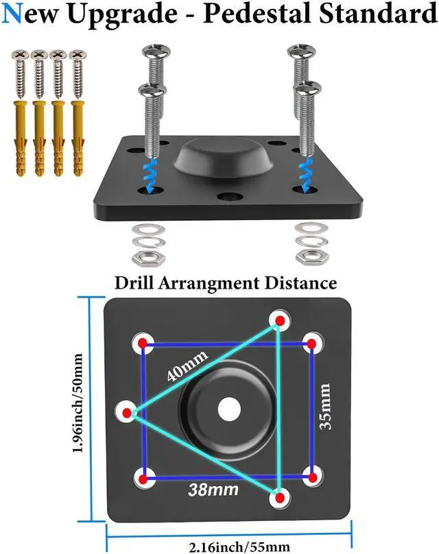 Alt view image 5 of 5 - Kolasels Industrial Tablet Holder for Car/Truck/Vehicle [Metal Magic Arm] Heavy Duty Drill Base Tablet Car Mount for Dashboard/Boats/Wall/Desk, for 4-13" iPad Pro/Air/Mini/Galaxy Tab, Cell Phone