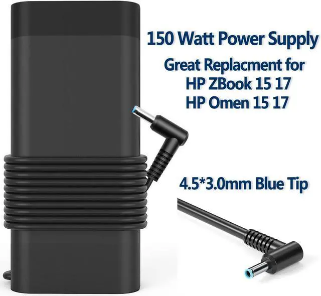 Alt view image 2 of 5 - 150W Power Supply Charger for HP ZBook Studio 15 G3 G4 G5 G6 G7 G8 Fury 17 G7 G8 15V G6 15U G3 G4, for HP OMEN 15 17 Pavilion Gaming Laptop Slim AC Adapter Cord, ADP-150XB B 776620-001 917677-003