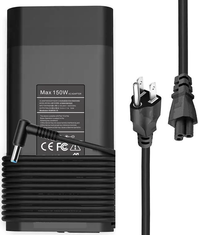 Alt view image 3 of 5 - 150W Power Supply Charger for HP ZBook Studio 15 G3 G4 G5 G6 G7 G8 Fury 17 G7 G8 15V G6 15U G3 G4, for HP OMEN 15 17 Pavilion Gaming Laptop Slim AC Adapter Cord, ADP-150XB B 776620-001 917677-003