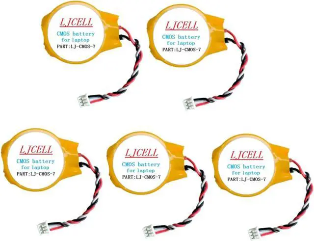 Main image of LJCELL 5PCS CMOS Battery for DELL Latitude E4310 E5400 E5410 E5510 E6400 E6410 E6500 E6510 Backup BIOS RTC Battery with 3 Wire Cable and Connector