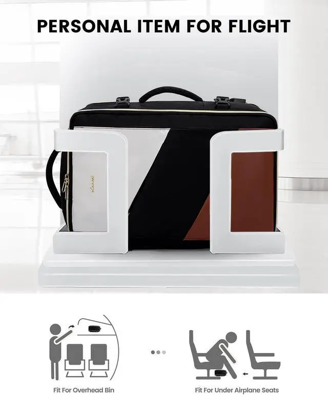 Alt view image 2 of 5 - LOVEVOOK Carry on Travel Backpack, Large 40L for Men & Women Flight Approved with USB Charging Port&3 Packing Cubes, Large Suitcase Water Resistant Luggage Daypack Busi, Beige-Black