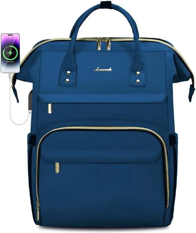 Main image of LOVEVOOK Laptop Backpack for Women,15.6 Inch Professional Womens Travel Backpack Purse Computer Laptop Bag Nurse Teacher Backpack,Waterproof College Work Bag Carry on Backpack with USB Port,Royal Blue