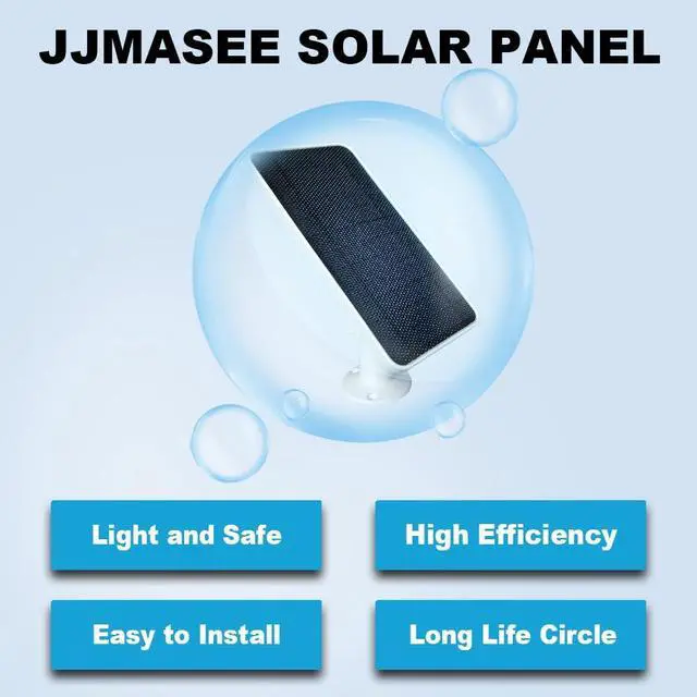 Alt view image 3 of 5 - JJMASEE Solar Panel Charger for Arlo Pro 4, Pro 5S 2K, Ultra 2, Pro 4 XL, Ultra 2 XL, Ultra & Pro 3 Camera - 13FT Weatherproof Magnetic Cable & Aluminium Alloy Mount - Not for Essential/Pro2 (1-Pack)