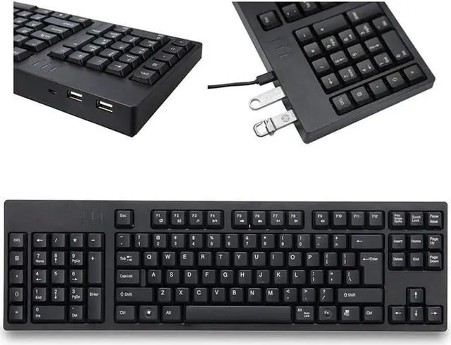 Alt view image 2 of 5 - MCSaite Left-Handed Keyboard, Wired Ultra-Thin Keyboard USB Port with 2 Hubs Portable Scissors Foot Structure Fit with Professional or Industrial Use for Computer Laptop Mac Notebook