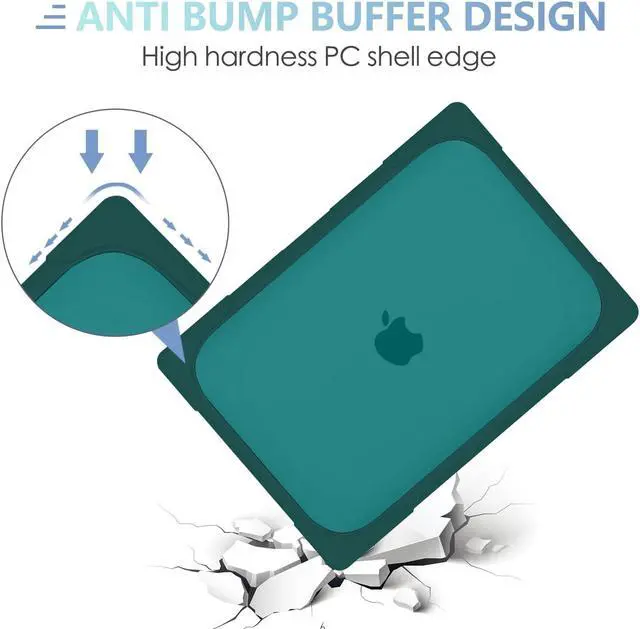 Alt view image 4 of 5 - MEEgoodo Case for MacBook Air 15 inch 2025 2024 2023, Case Fit Model (A3241/A3114/A2941) with M4/M3/M2 Chip, Laptop Hard Shell with Heavy Duty Rugged Shockproof, Teal