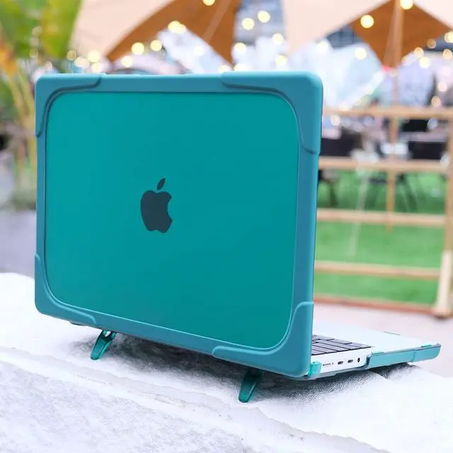 Alt view image 5 of 5 - MEEgoodo Case for MacBook Air 15 inch 2025 2024 2023, Case Fit Model (A3241/A3114/A2941) with M4/M3/M2 Chip, Laptop Hard Shell with Heavy Duty Rugged Shockproof, Teal