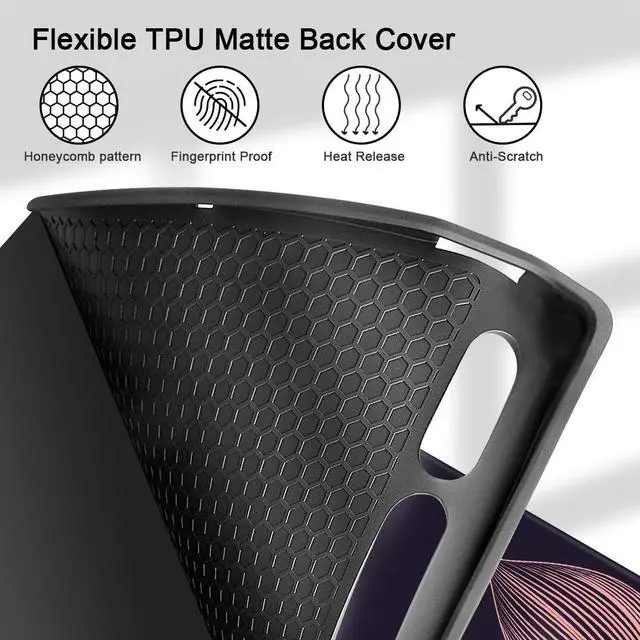 Alt view image 4 of 5 - Mektron Case for Samsung Tab S9 Ultra 14.6 Inch 2023 SM-X910/X916/X918,Built-on Pencil Holder Hard Cover with Auto Wake/Sleep, Multi-Angle Stand for Galaxy Tab S9 Ultra 14.6",Blooming Chrysanthemums