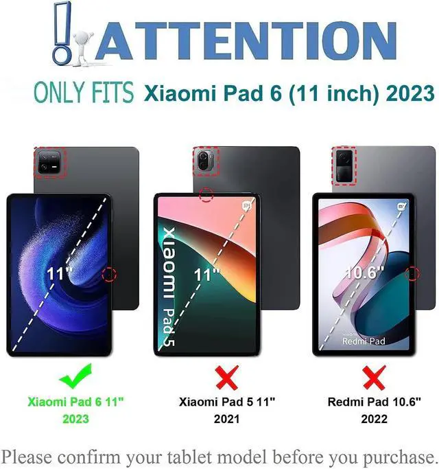 Alt view image 2 of 5 - Nanhent Keyboard Case for Xiaomi Pad 6 / Pad 6 Pro 11 Inch 2023 Tablet, Slim PU Stand Cover with Magnetically Detachable Wireless Bluetooth Keyboard (Xiaomi Pad 6/6 Pro 11)