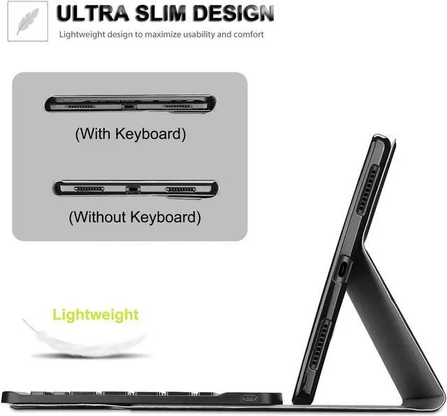Alt view image 3 of 5 - Nanhent Keyboard Case for Xiaomi Pad 6 / Pad 6 Pro 11 Inch 2023 Tablet, Slim PU Stand Cover with Magnetically Detachable Wireless Bluetooth Keyboard (Xiaomi Pad 6/6 Pro 11)
