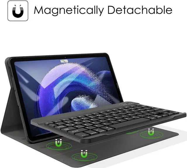 Alt view image 5 of 5 - Nanhent Keyboard Case for Xiaomi Pad 6 / Pad 6 Pro 11 Inch 2023 Tablet, Slim PU Stand Cover with Magnetically Detachable Wireless Bluetooth Keyboard (Xiaomi Pad 6/6 Pro 11)