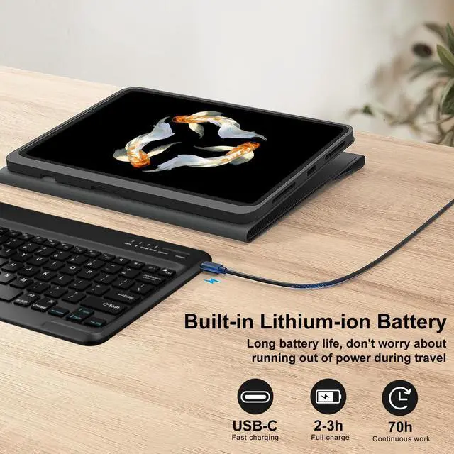 Alt view image 5 of 5 - Galaxy Tab S10 Ultra 2024/S9 Ultra 2023/S8 Ultra 2022 14.6 inch Keyboard Case| Slim Case with Detachable Wireless Bluetooth Keyboard| Protective Folio Stand Cover with S Pen Holder| Auto Sleep/Wake