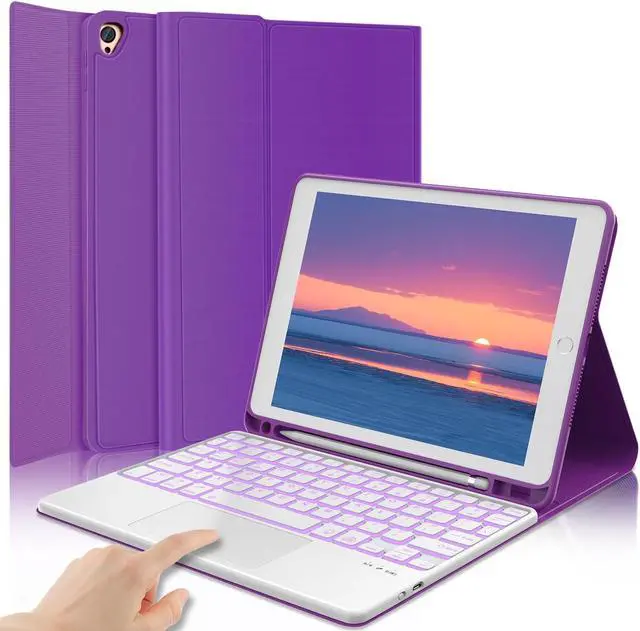 Main image of Keyboard Case for iPad 9th/8th/7th Generation 10.2 Inch, Magnetic Detachable Wireless Touch Keyboard-Support 3 System, Folio Full Protection Case with Pencil Holder for iPad Pro 10.5"/iPad Air 3rd Gen