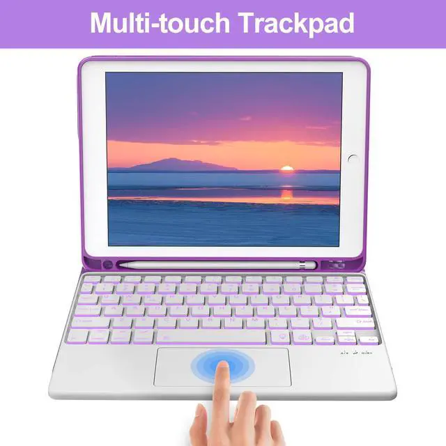 Alt view image 4 of 5 - Keyboard Case for iPad 9th/8th/7th Generation 10.2 Inch, Magnetic Detachable Wireless Touch Keyboard-Support 3 System, Folio Full Protection Case with Pencil Holder for iPad Pro 10.5"/iPad Air 3rd Gen