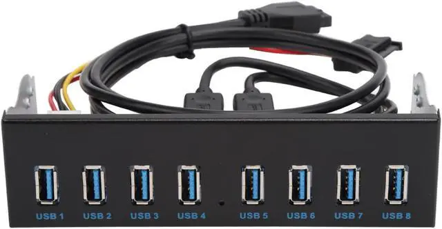 Main image of HUB Optical Drive Panel 19PIN 8 Port Hub Optical Drive Extension Front Panel, Front Panel USB 3 0 Hub 8 Port, Adapter for PC Computer Case Front Bay