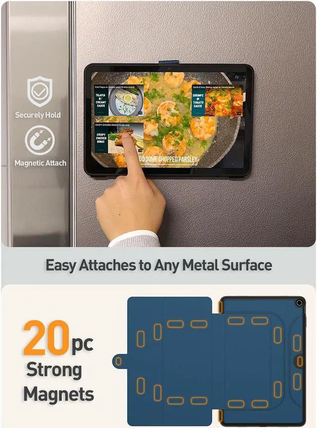 Alt view image 4 of 5 - Poetic Explorer Magnetic Folio Stand Case Designed for Google Pixel Tablet (2023), Magnetic Fidget Mount Case for Google Pixel Tablet, Teal Blue