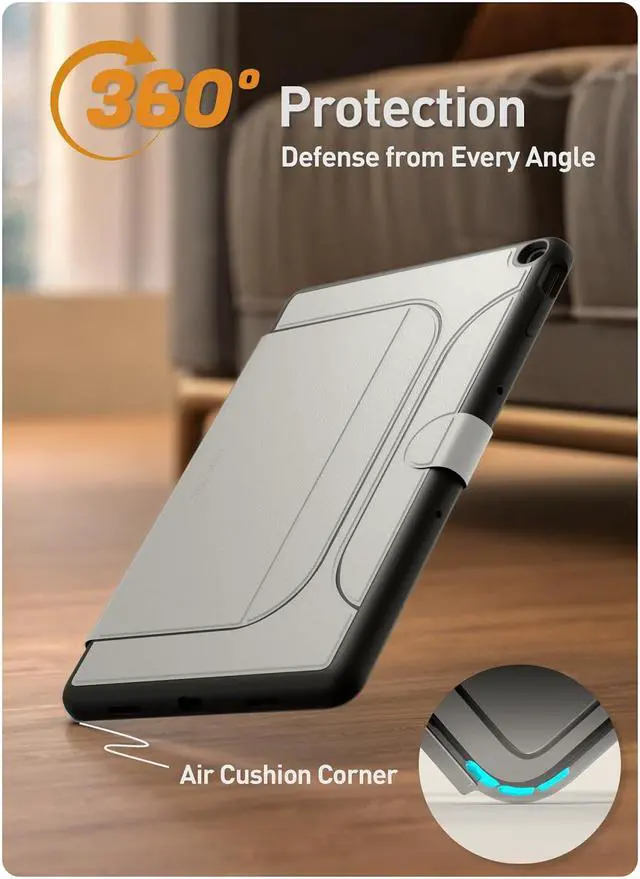 Alt view image 5 of 5 - Poetic Explorer Magnetic Folio Stand Case Designed for Google Pixel Tablet (2023), Magnetic Fidget Mount Case for Google Pixel Tablet, Space Gray