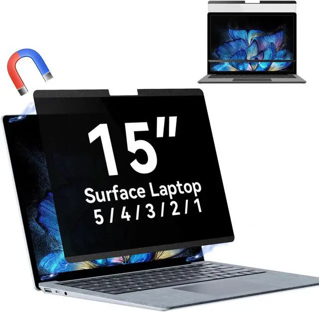 Main image of Magnetic Privacy Filter Compatible with 15 Inch Surface Laptop 5/4/3/2/1, Removable Anti Glare Blue Light Laptop Privacy Screen Black Security Private