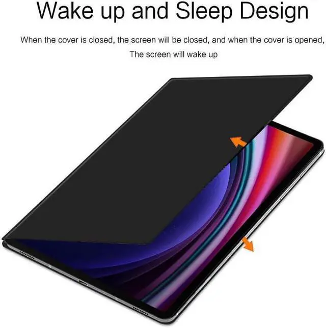 Alt view image 3 of 5 - QYiiD Magnetic Case for Galaxy Tab S9 Ultra SM-X910B/SM-X916B with S-Pen Holder, Lightweight and Slim Magnetic Stand Case with Auto Sleep/Wake, Black