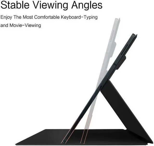 Alt view image 4 of 5 - QYiiD Magnetic Case for Galaxy Tab S9 Ultra SM-X910B/SM-X916B with S-Pen Holder, Lightweight and Slim Magnetic Stand Case with Auto Sleep/Wake, Black