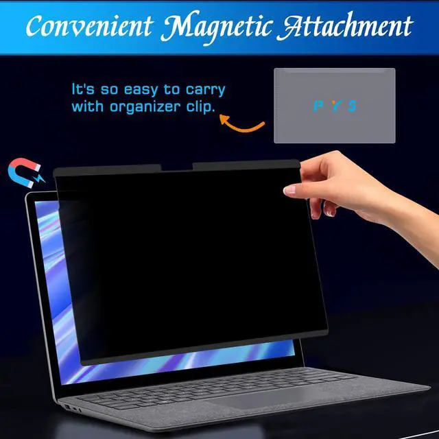 Alt view image 2 of 5 - PYS 13.5 Inch Magnetic Elite Privacy Screen for Microsoft Surface Laptop 5/4/3/2/1 - MagicAdsorb Laptop Screen Privacy Shield and Anti-Glare Protector, Detachable Blue Light Filter Privacy Screen