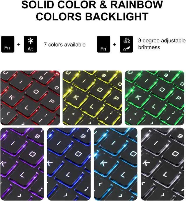 Alt view image 4 of 5 - Keyboard Case for Samsung Galaxy Tab S9+ Plus 12.4 inch - 7 Colors Backlit, Magnetic Detachable, Bluetooth Connection, Auto Sleep/Wake Up Smart Case (Rose Gold)