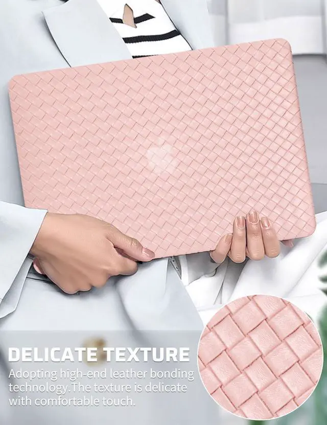 Alt view image 2 of 5 - Seorsok Compatible with MacBook Air 13.6 inch Case 2022 2024 A2681 M2&A3113 M3 Liquid Retina Display Touch ID,Elegant Leather Plastic Hard Case Transparent Keyboard Cover,Beige Tartan PVC Leather