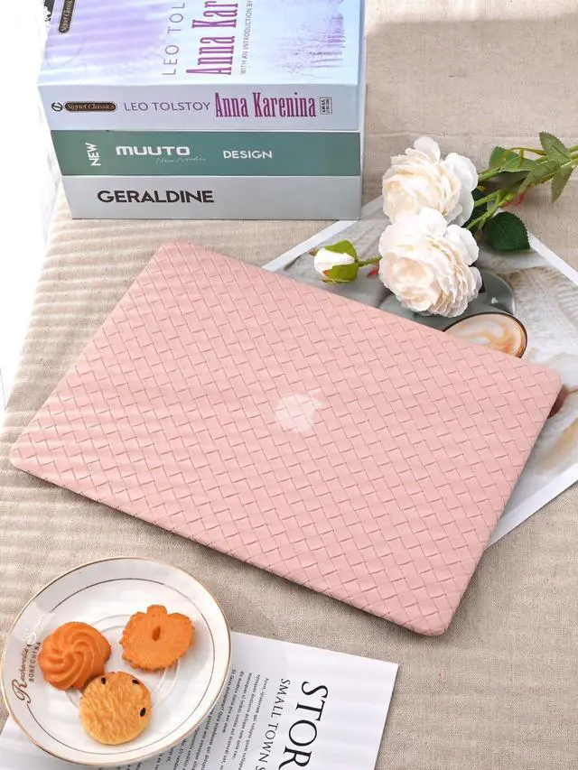 Alt view image 5 of 5 - Seorsok Compatible with MacBook Air 13.6 inch Case 2022 2024 A2681 M2&A3113 M3 Liquid Retina Display Touch ID,Elegant Leather Plastic Hard Case Transparent Keyboard Cover,Beige Tartan PVC Leather