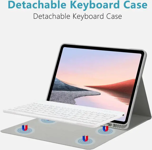 Alt view image 3 of 5 - TQQ for iPad Air 13-inch (M3/M2, 2025/2024) & Pro 12.9 inch Case with Keyboard, Keyboard case for 12.9-inch iPad Pro 6th/5th Gen - with Pencil Holder for iPad Air 13-inch/iPad Pro 12.9 (Gray)