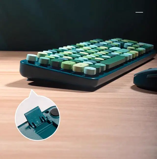 Alt view image 4 of 5 - 2.4G Full-Size Wireless Keyboard and Mouse Combo, TzBBL Colorful Computer Wireless Keyboard Mouse Combos 104 Key (Green-A)...