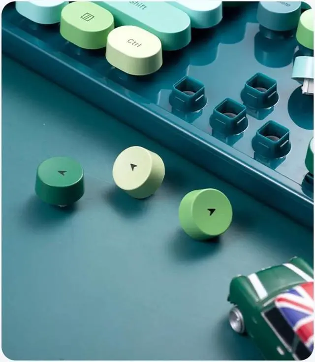 Alt view image 5 of 5 - 2.4G Full-Size Wireless Keyboard and Mouse Combo, TzBBL Colorful Computer Wireless Keyboard Mouse Combos 104 Key (Green-A)...