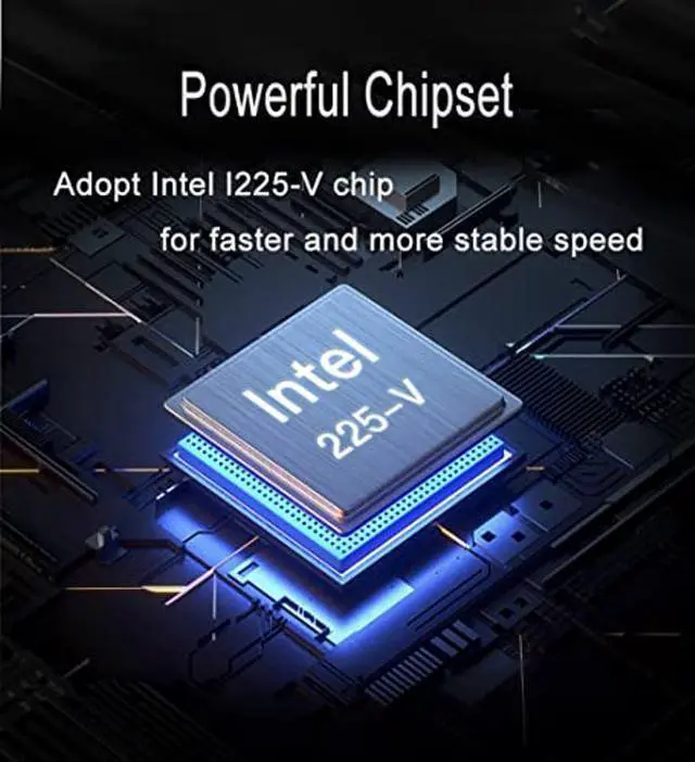 Alt view image 5 of 5 - Dual PCIe 3.1 2.5GBase-T Network Adapter with Intel I225-V 2500/1000/100Mbps PCI Express Gigabit Ethernet NIC Card RJ45 LAN Controller for Windows 10/11 with Low Profile Bracket