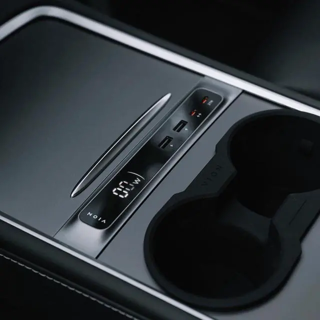 Alt view image 3 of 5 - VION Model 3/Y Center Console Hub (Real-time Charging Data) - Fits 2024-2021 Model Y, 2023-2021 Model 3 - Display Turns on When Charging.