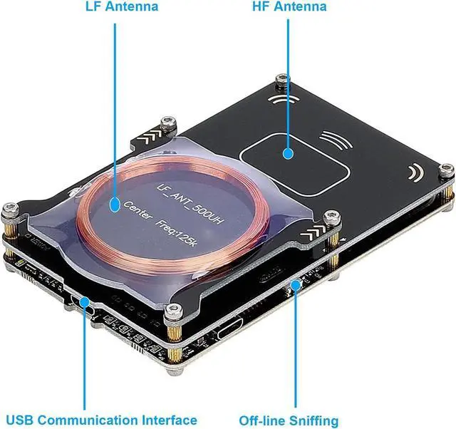 Alt view image 3 of 5 - NFC RFID Smart Card Reader Writer RFID Copier Duplicator ID Card Reader Writer 512kb Memory NFC Card Reader Kit (1 T5577 Card 3 UID Cards and 1 UID Key Fob)