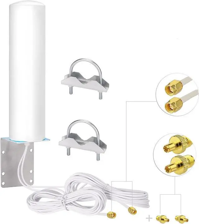 Alt view image 2 of 5 - Superbat Omnidirectional MIMO Antenna 10dbi 4G LTE Outdoor Wall Mount Waterproof Antenna with 2 SMA /TS9 Connectors for Hotspot Routers Trail Camera etc.