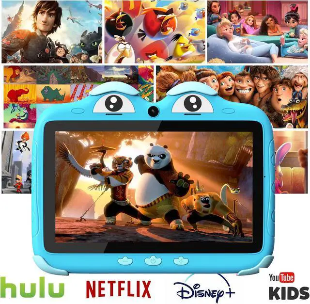 Alt view image 3 of 5 - YINOCHE Kids Tablet for Kids 3-7 7'' Toddler Tablet for Toddlers Android Kids Tablets 32G Tablets for Kids WiFi Children's Tablet with Parental Control Shockproof Case Support YouTube Netflix (Blue)