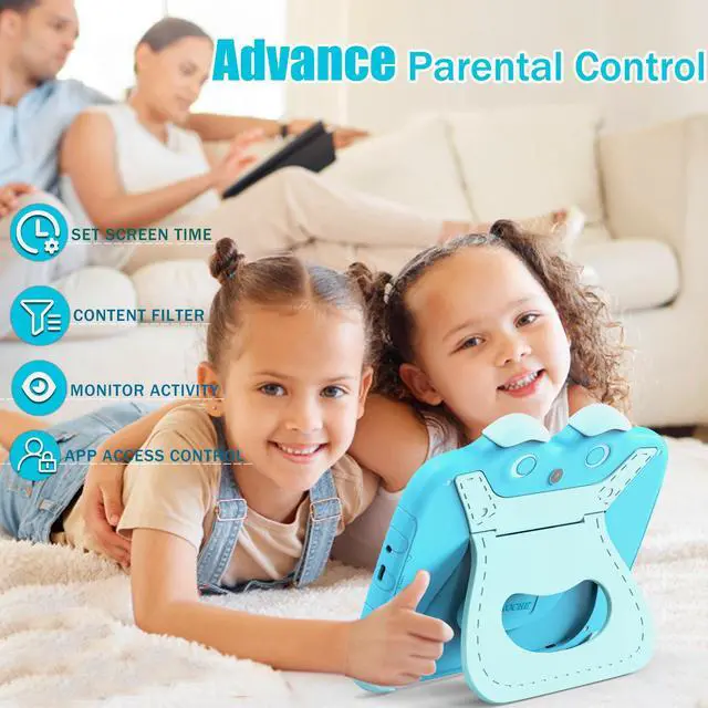 Alt view image 4 of 5 - YINOCHE Kids Tablet for Kids 3-7 7'' Toddler Tablet for Toddlers Android Kids Tablets 32G Tablets for Kids WiFi Children's Tablet with Parental Control Shockproof Case Support YouTube Netflix (Blue)