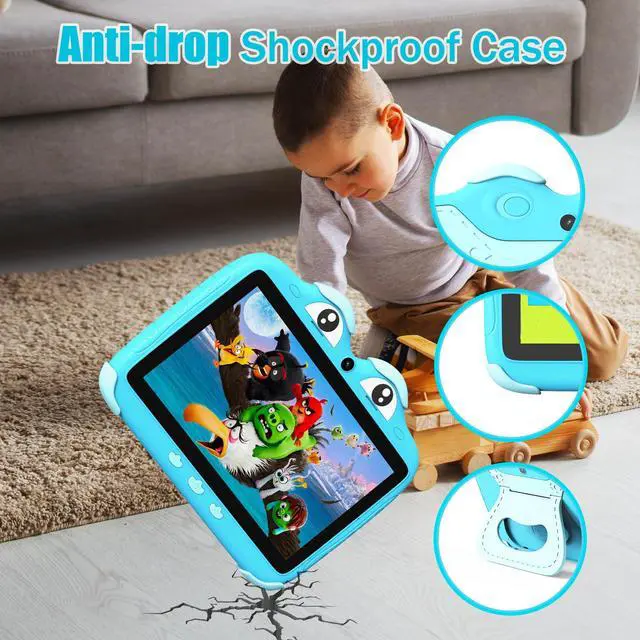 Alt view image 5 of 5 - YINOCHE Kids Tablet for Kids 3-7 7'' Toddler Tablet for Toddlers Android Kids Tablets 32G Tablets for Kids WiFi Children's Tablet with Parental Control Shockproof Case Support YouTube Netflix (Blue)
