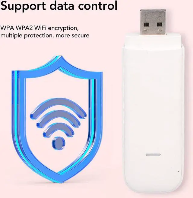 Alt view image 4 of 5 - 4G LTE USB Portable WiFi Router, Travel Mobile Hotspot, Supports 10 User Connections, Mini Router SIM Card Slot, High Speed and Convenient Travel Hotspot