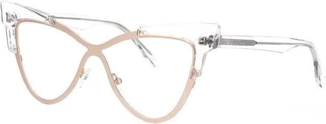 Alt view image 2 of 5 - Zeelool Oversized Cat Eye Blue Light Glasses for Women Stylish Eyewear Glasses 100% UV400 Protection JGX558394-01 Transparent