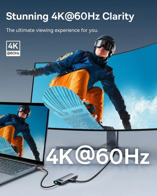 Alt view image 3 of 5 - Baseus USB C Hub, 4K@60Hz HDMI USB C Docking Station, 7 in 1 USB Hub and USB C Charger, 140W Wall Charger PD 3.1 with 3.3ft USB C to C Cable, 3-Port GaN5 Charger for Laptops, iPad Pro, iPhone 15/14/13