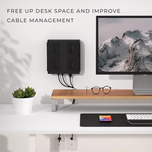 Alt view image 5 of 5 - HumanCentric Dual VESA Sleeve Compatible with HP Z2 G9 Mini PC, VESA Mount Between a Monitor Arm and a Monitor, Under Desk or on a Wall, Z2 G9 Mini PC Mount Bracket
