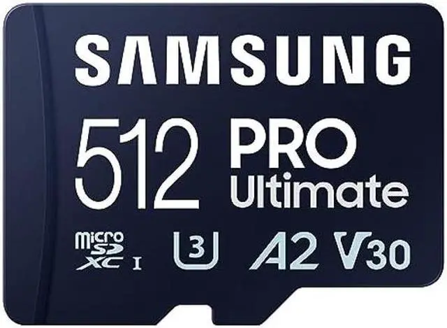 Alt view image 2 of 5 - Samsung PRO Ultimate microSD Memory Card+Reader, 512GB microSDXC, Up to 200 MB/s, 4K UHD, UHS-I, Class 10, U3,V30, A2 for GoPRO Action Cam, DJI Drone, Gaming, Phones, Tablets, MB-MY512SB/AM