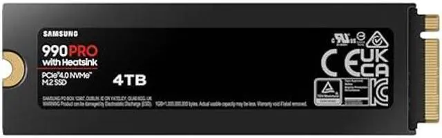 Alt view image 2 of 5 - SAMSUNG 990 PRO w/Heatsink SSD 4TB, PCIe Gen4 M.2 2280 Internal Solid State Hard Drive, Seq. Read Speeds Up to 7,450MB/s for High End Computing, Workstations, Compatible w/Playstation 5, MZ-V9P4T0CW