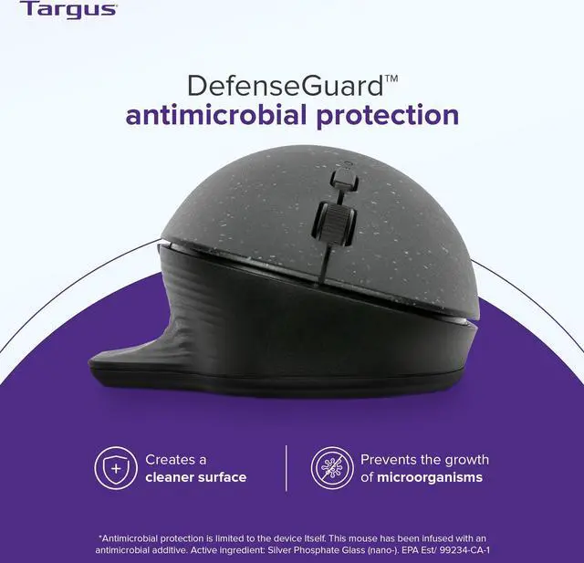 Alt view image 3 of 4 - Targus ErgoFlip EcoSmart Sustainable Ambidextrous Full-Size Mouse - Gaming-Level Mouse Compatible with Chrome OS, Windows, and macOS (AMB586GL)