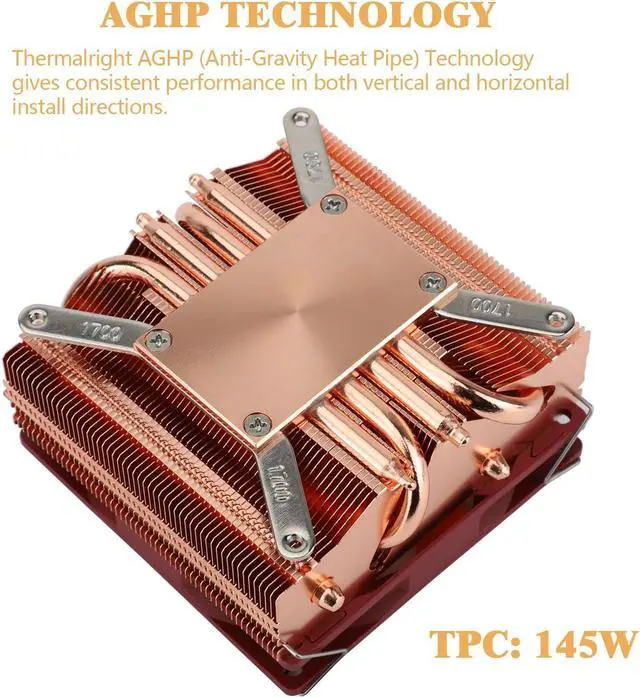 Alt view image 2 of 5 - Thermalright AXP90-X53 Full Cooper Low Profile CPU Cooler ITX,with 92mm TL-9015R Slim PWM Fan ITX CPU Cooler,AGHP Technology,53mm Height,for AMD AM4 AM5/Intel 1700/1150/1151/1200/1851(AXP90 X53 Full)