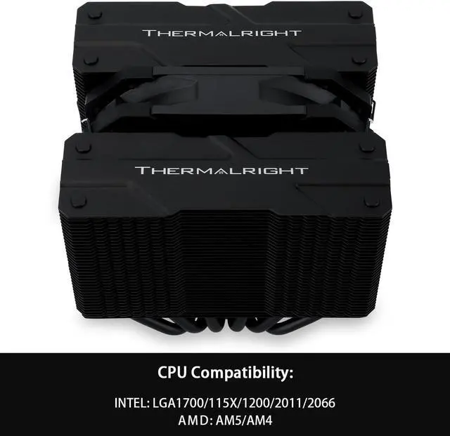 Alt view image 3 of 5 - Thermalright Peerless Assassin 120 Mini Black CPU Air Cooler, 6 Heat Pipes,120mm TL-D12B PWM Fan, 135mm High, Double Tower Coolers, for AMD AM4/ AM5/Intel LGA 1851/1700/1150/1151/1200/2011