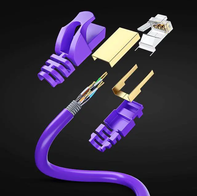Alt view image 2 of 5 - Cat7 Ethernet Cable 6 Feet - 6 Pack High-Speed LAN Network Patch Cords, RJ45 Gold-Plated Connectors, 600MHz, 10Gbps - for Router, Modem, PC, Gaming, Streaming - Pink