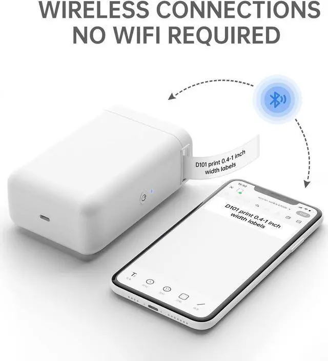 Alt view image 3 of 5 - NIIMBOT D101 White Label Maker and 2 Rolls Tape Bundle